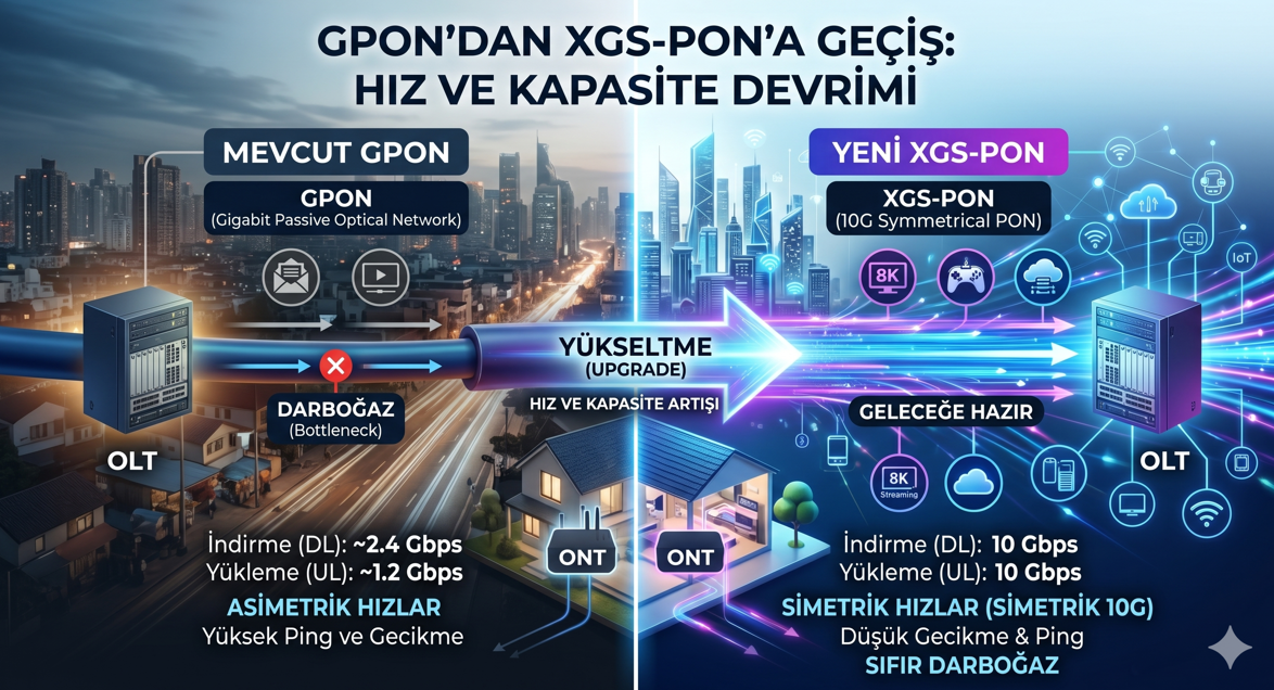 Fiber Optik Altyapılarda GPON, XG-PON ve XGS-PON Teknolojileri: Teknik Kapasite ve Karşılaştırma